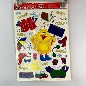 Vintage static cling window decor for classroom weather